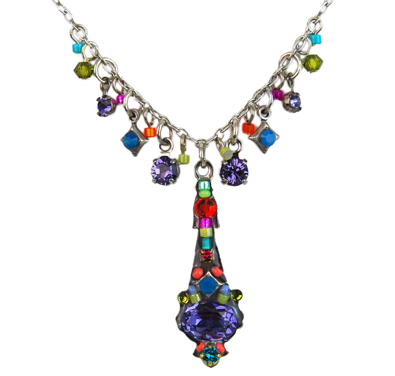 Multi Color Fringe Mosaic Necklace by Firefly Jewelry Gallery 30