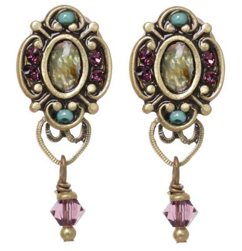 Turkish Bazaar Small Oval with Drop Post Earrings by Michal Golan