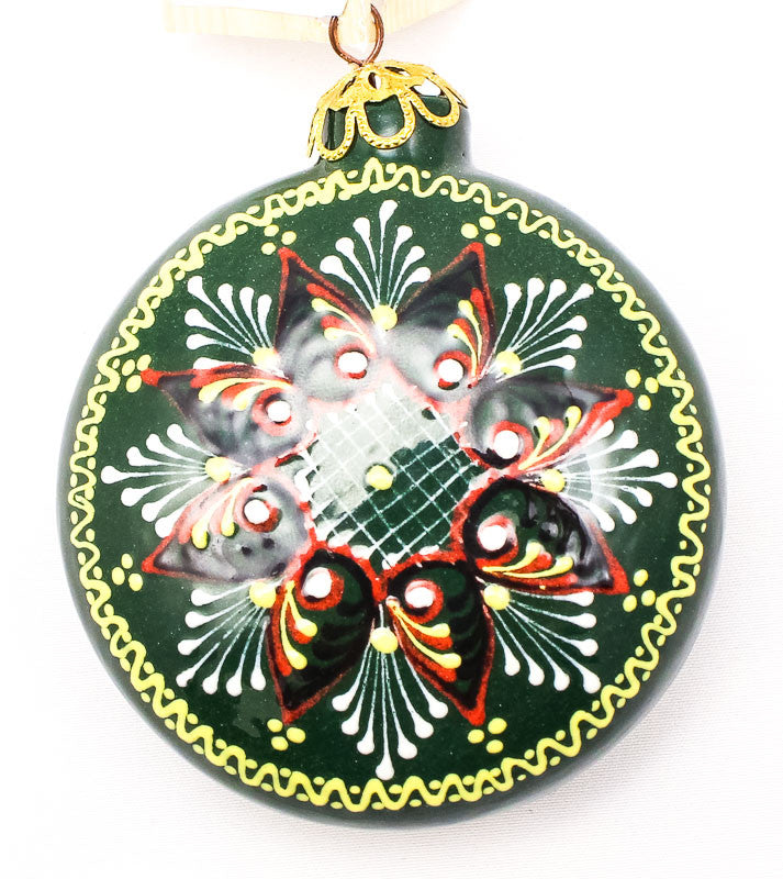 Starburst Wreath Small Round Cermaic Ornament