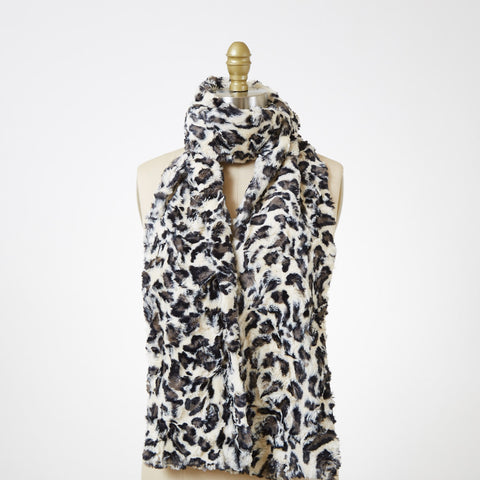 White Jaguar Luxury Faux Fur Scarf