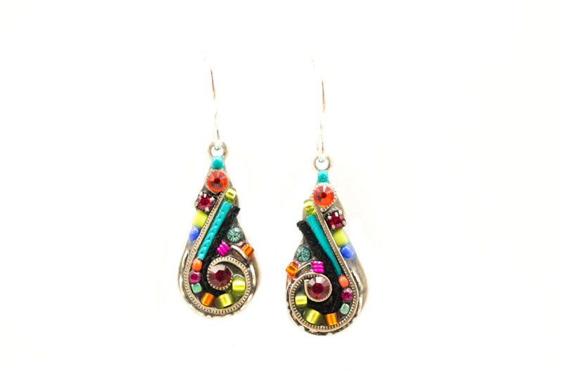 Multi Color Lavish Small Drop Earrings by Firefly Jewelry