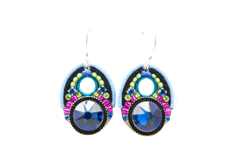 Bermuda Blue Large Crystal Earrings by Firefly Jewelry