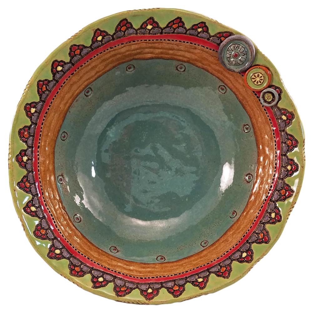 Large Lace Rim Bowl Ceramic Wall Art by Laurie Pollpeter