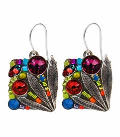 Multi Color Signature Collection Intricate Petite Mosaic Earrings by Firefly Jewelry