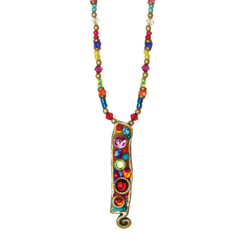 Confetti Long Rectangle Beaded Necklace