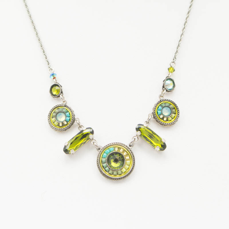 Olivine La Dolce Vita Circles Necklace by Firefly Jewelry