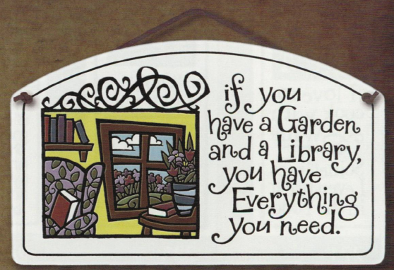 Garden Library Large Ceramic Tile