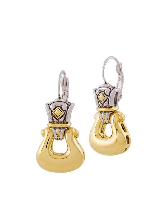 Anvil Gold Horseshoe French Wire Earrings by John Medeiros