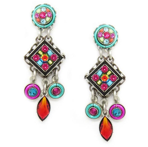 Mulit Color Petite La Dolce Vita Clara Post Earrings by Firefly Jewelry