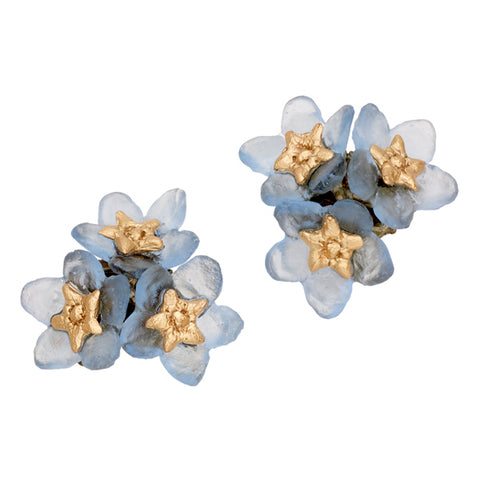 Forget Me Not Triple Flower Post Earrings by Michael Michaud