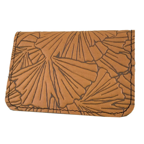 Leather Card Holder - Ginkgo in Marigold