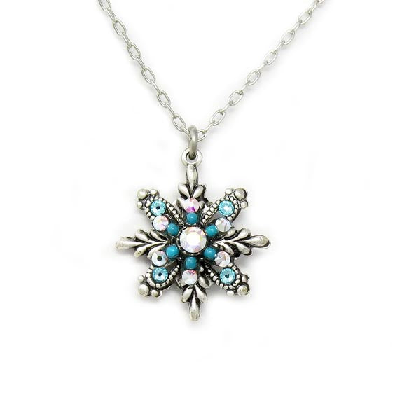 Ice Snowflake Pendant Necklace by Firefly Jewelry