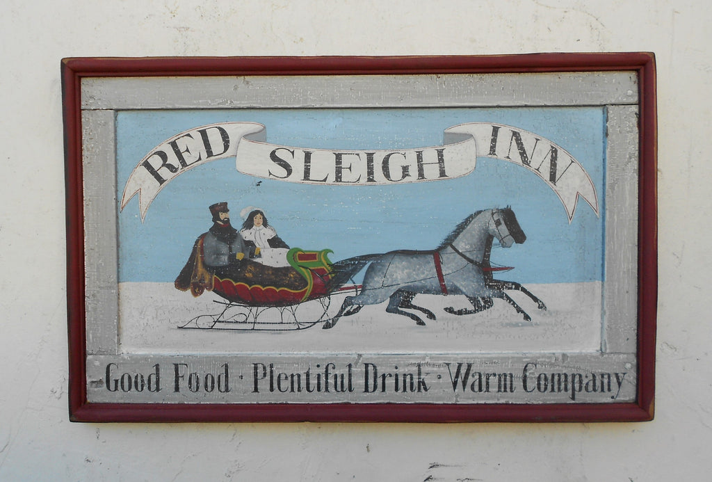 Red Sleigh Inn Americana Art