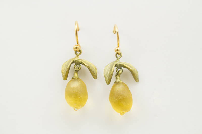 Lemon Drop Dainty Wire Earrings by Michael Michaud