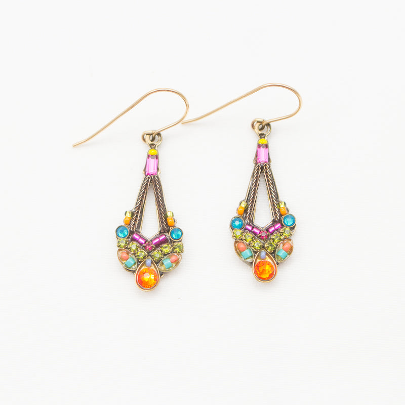 Multi Color Gold Parisian Earrings by Firefly Jewelry