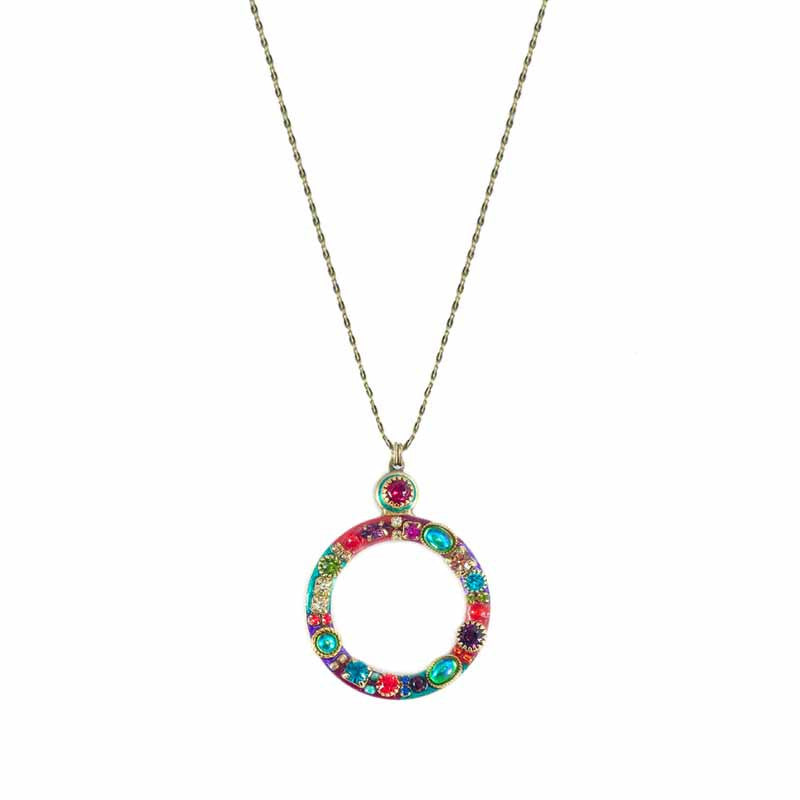 Multi Bright Hoop Necklace by Michal Golan