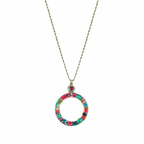 Multi Bright Hoop Necklace by Michal Golan