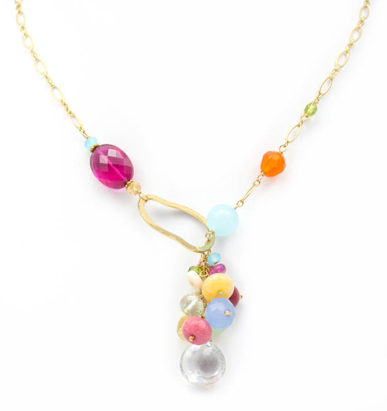 Lariate Rock Crystal Necklace by Anna Balkan