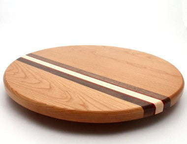 Lazy Susan with Stripes in Cherry - Size 16"