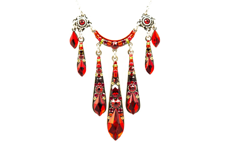 Red Gazelle Waterfall Necklace by Firefly Jewelry