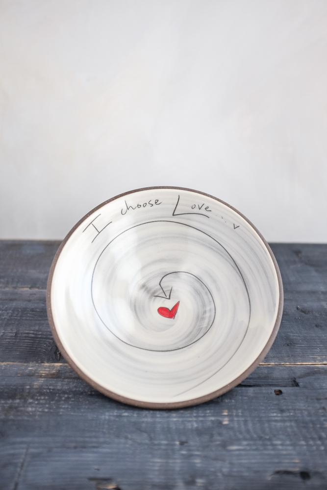 I Choose Love Pasta Bowl Hand Painted Ceramic