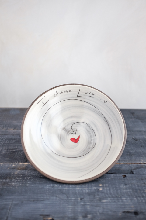 I Choose Love Pasta Bowl Hand Painted Ceramic