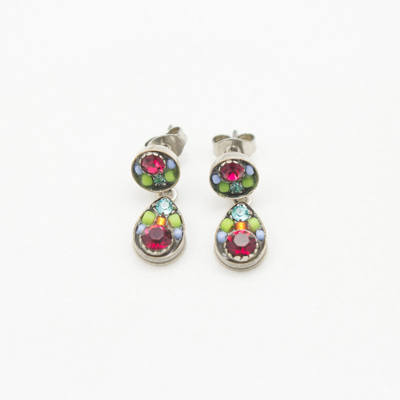 Ruby Sparkling Drop Post Earrings by Firefly Jewelry