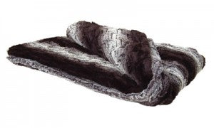 Chinchilla In Black Luxury Faux Fur Throw 58x48
