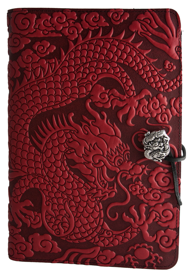 Small Leather Journal -  Cloud Dragon in Red