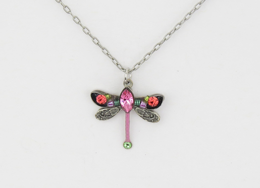 Rose Petite Dragonfly Pendant Necklace by Firefly Jewelry