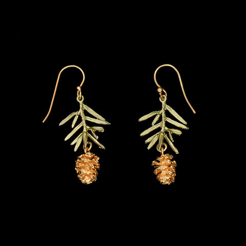 Pine Needle Wire Drop Earrings by Michael Michaud