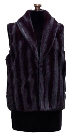Minky Fur in Black Luxury Faux Fur Vest: Size Extra Large