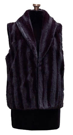Minky in Black Luxury Faux Fur Vest: Size Medium