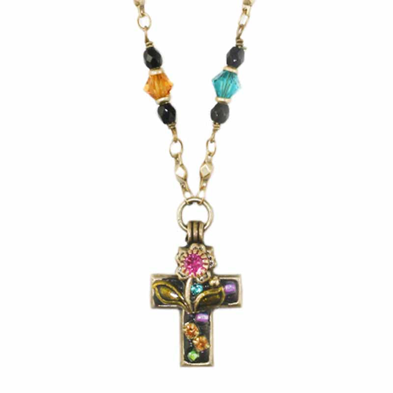Midnight Garden Cross Necklace