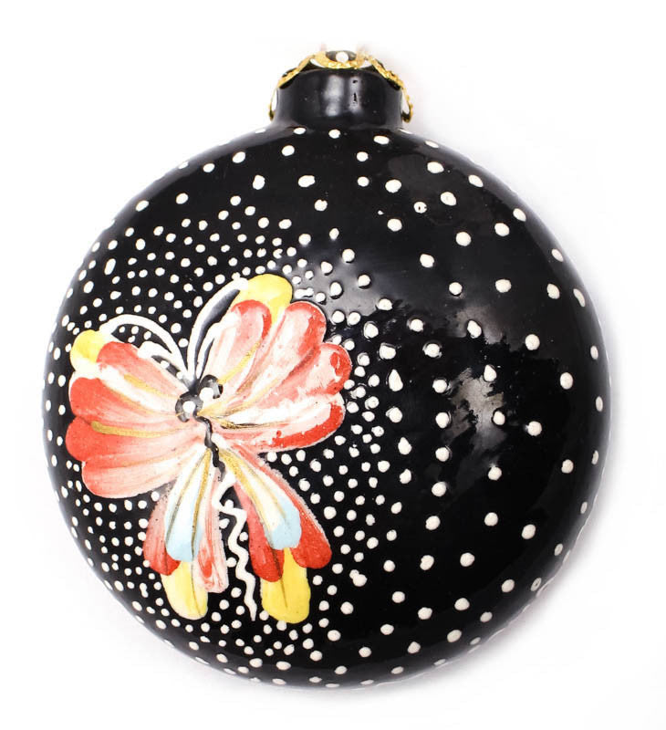 Afternoon Flutter Small Round Ceramic Ornament