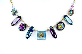 Multi Color Gold La Dolce Vita Oblong Necklace by Firefly Jewelry