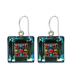 Multi Color La Dolce Vita Crystal Square Earrings by Firefly Jewelry