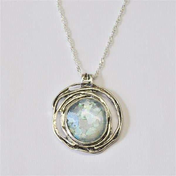 Silver Wrap Roman Glass Necklace