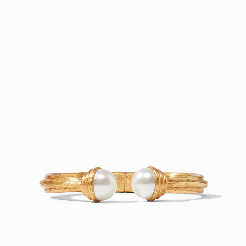 Barcelona Hinge Cuff Gold Pearl by Julie Vos