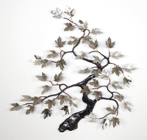 Stainless Steel Maple Leaves on Copper Tree Wall Art by Bovano