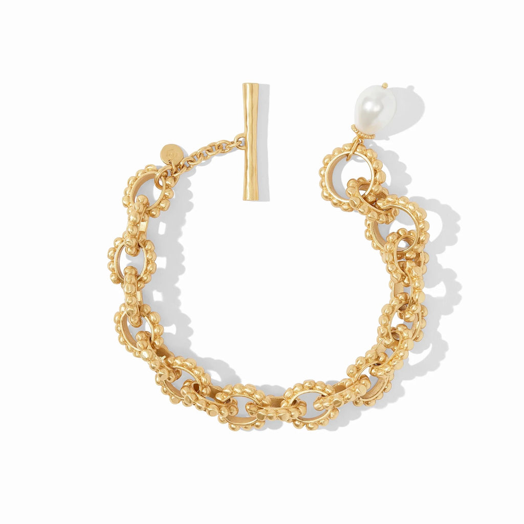 Marbella Link Bracelet Gold Freshwater Pearl by Julie Vos