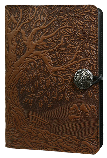 Small Leather Journal - Tree of Life in Saddle