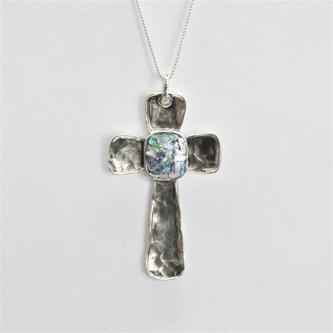 Cross Roman Glass Necklace