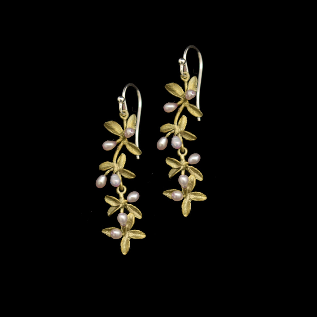 Flowering Thyme Long Wire Earrings By Michael Michaud