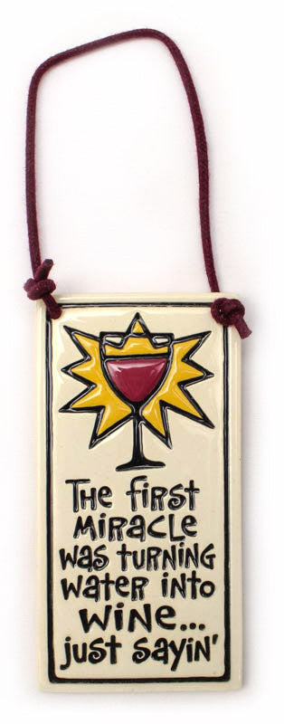 First Miracle Small Wine Tag Ceramic Tile