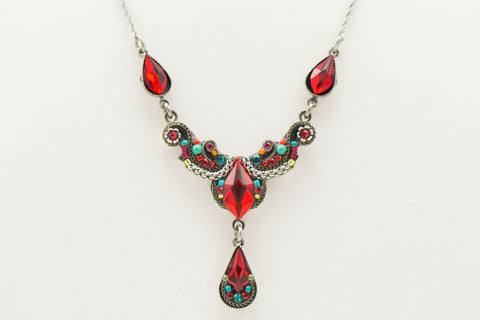 Red Lily Organic Necklace by Firefly Jewelry
