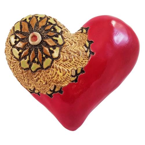 Baby Radiance Heart Ceramic Wall Art by Laurie Pollpeter