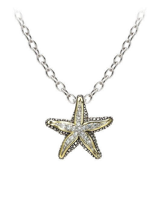 Ocean Images Seaside Collection Pavé Starfish Slider with Necklace by John Medeiros