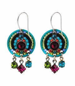 Multi Color Sparkly Circle Earrings by Firefly Jewelry