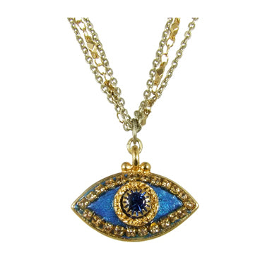 Blue Eye with Blue Center Necklace